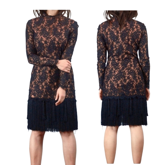 Saks Fifth Avenue Dresses & Skirts - Saks Fifth Ave 80s Randall brooke formal Lace saying fringe cocktail  dress med